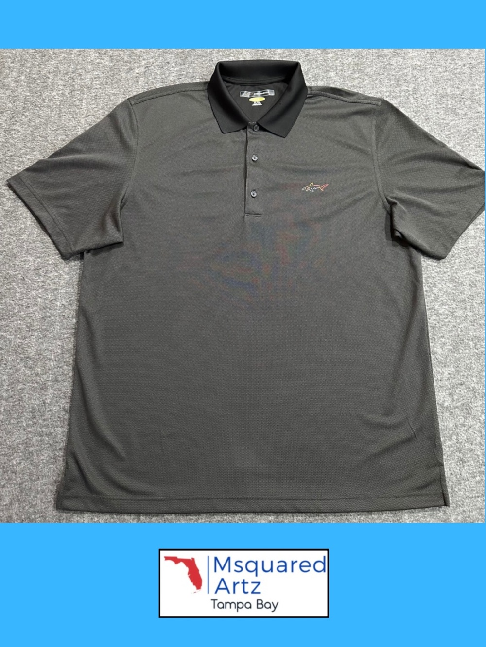Greg Norman Play Dry Men's Black Performance Golf Polo Shirt Size XL